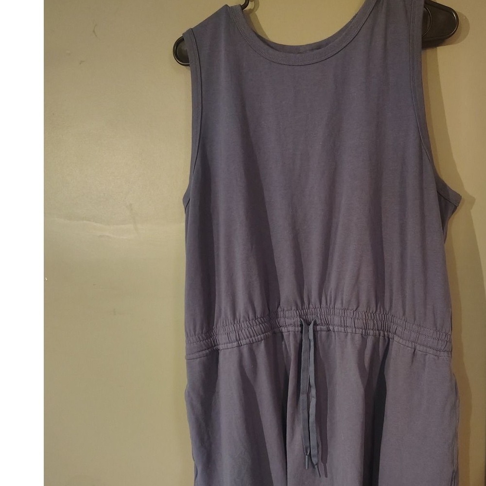 Members Mark Blue Sleeveless Tank Dress Drawstring Waist Pockets XL